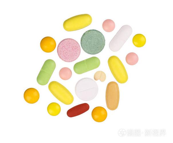 药片和药片.医用片剂,胶囊和药丸堆